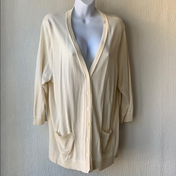 Talbots Sweaters - Talbots boyfriend cardigan cream 2X